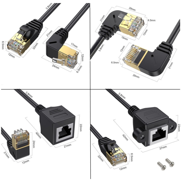 Straight Head 1m Cat 8 10G Transmission RJ45 Male To Female Computer Network Cable Extension Cable(Black)