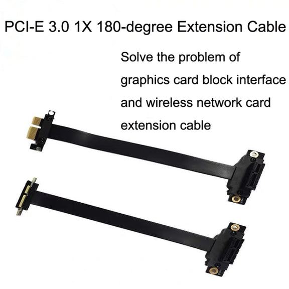 PCI-E 3.0 1X 180-degree Graphics Card Wireless Network Card Adapter Block Extension Cable, Length: 30cm