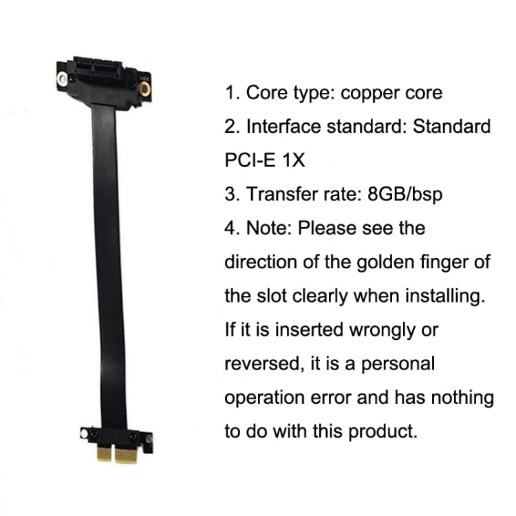 PCI-E 3.0 1X 180-degree Graphics Card Wireless Network Card Adapter Block Extension Cable, Length: 50cm