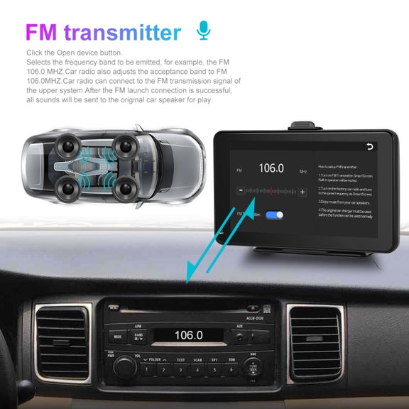 A3135 7 Inches HD Wired Smart Screen With Wireless CarPlay + Android Auto + Android With Camera