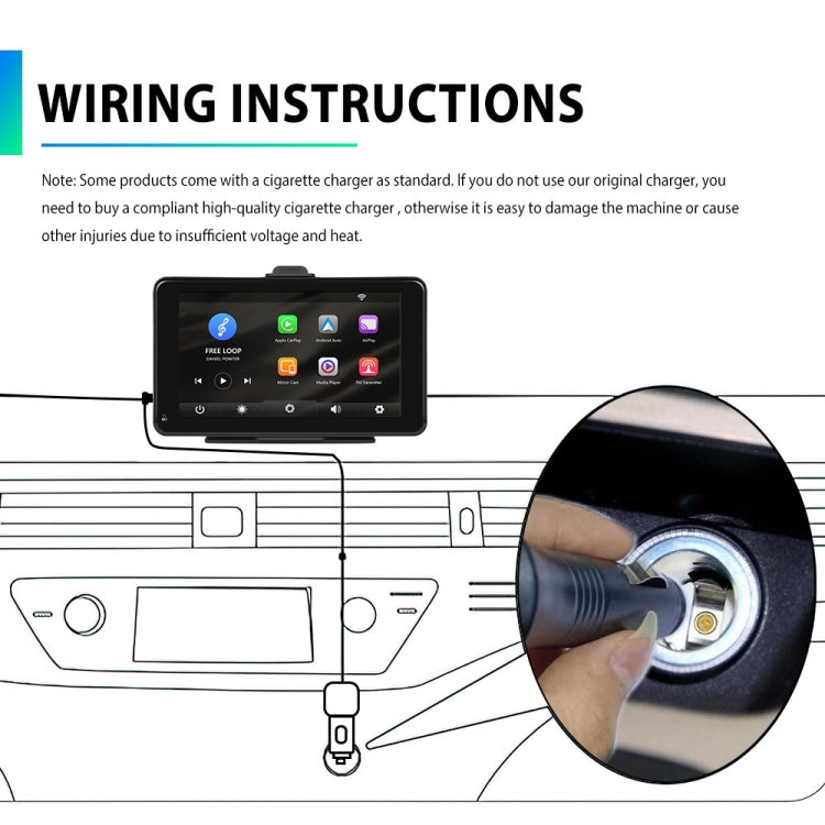 A3135 7 Inches HD Wired Smart Screen With Wireless CarPlay + Android Auto + Android With Camera