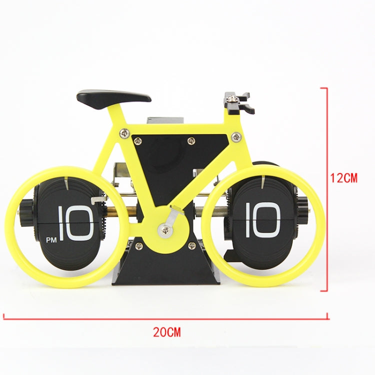 HY-F087 Retro Bicycle Shape Automatic Flip Home Decorative Turning Clock(Black)