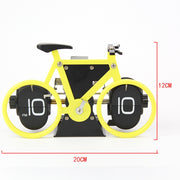 HY-F087 Retro Bicycle Shape Automatic Flip Home Decorative Turning Clock(Black)