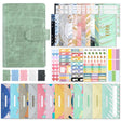 A6 Crocodile Pattern PU Leather Loose-Leaf Binder Budget Notebook Cash Envelope Organizer(Bean Green) - Notebooks by PMc TechLife | Online Shopping South Africa | PMc TechLife | Buy Now Pay Later Mobicred