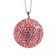 Car Diamond Crystal Ball Rearview Mirror Decoration Pendant(Pink)