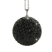 Car Diamond Crystal Ball Rearview Mirror Decoration Pendant(Black)
