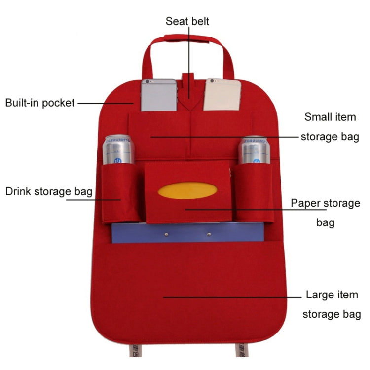 Car Multifunctional Seat Back Storage Hanging Bag, Size: 40x56cm(Cream Color)
