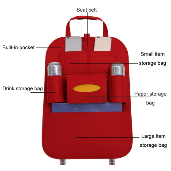 Car Multifunctional Seat Back Storage Hanging Bag, Size: 40x56cm(Light Grey)