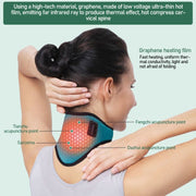 USB Electric Heating Neck Protector Graphene Neck Pain Relief Tool(Sea Green)