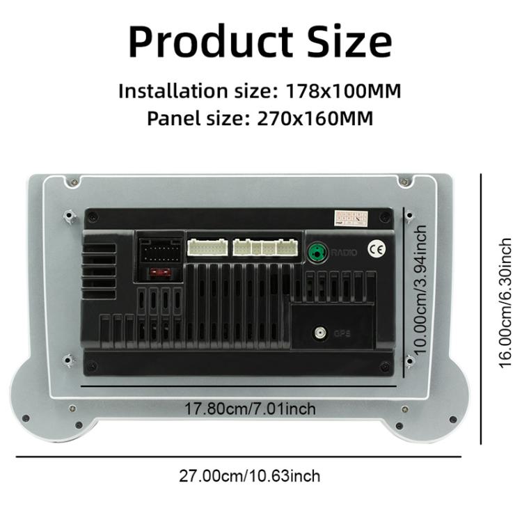 10.1 inch IPS Display + 2.5D Touch Screen Bluetooth FM Radio Car Navigation Machine, Memory: 2+64G