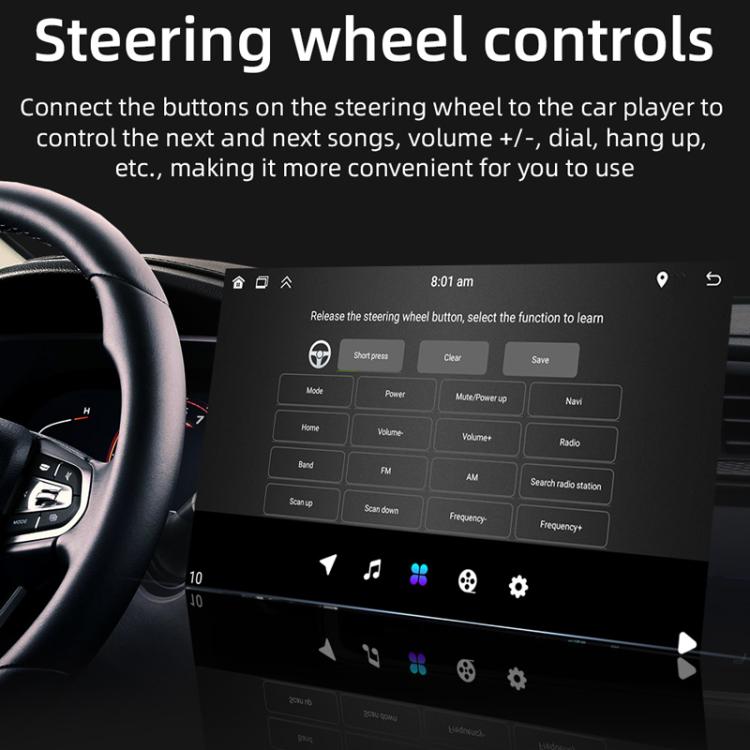 10.1 inch IPS Display + 2.5D Touch Screen Bluetooth FM Radio Car Navigation Machine, Memory: 2+64G
