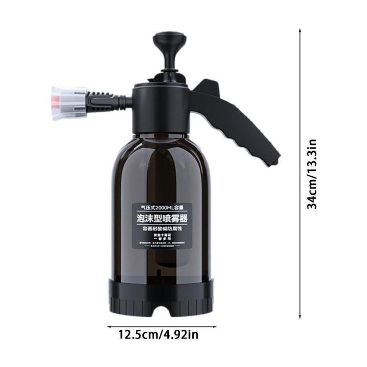 2L Foam Sprayer Pressure Spray Bottle for Car Washing Plants Watering Fertilizing(Black)