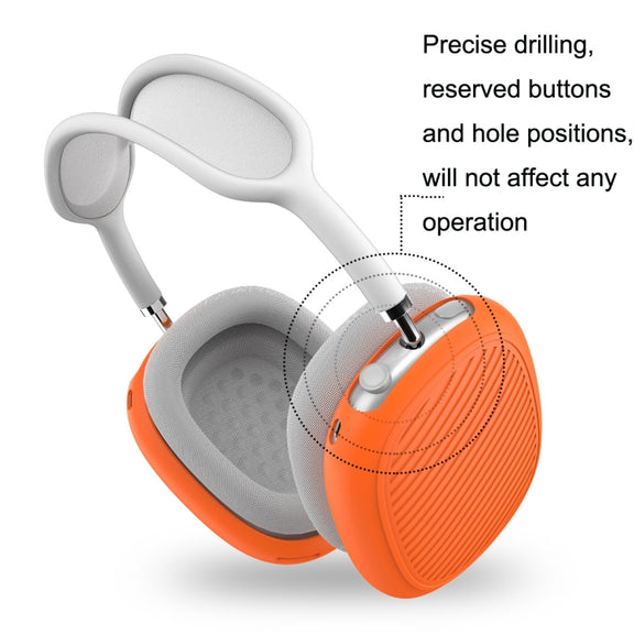 T2 For Apple AirPods Max 1pair Bluetooth Headset Anti-Fall Silicone Protective Case(Orange)