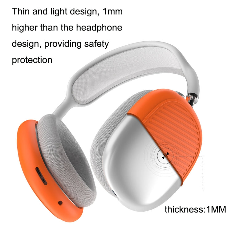 T2 For Apple AirPods Max 1pair Bluetooth Headset Anti-Fall Silicone Protective Case(Orange)
