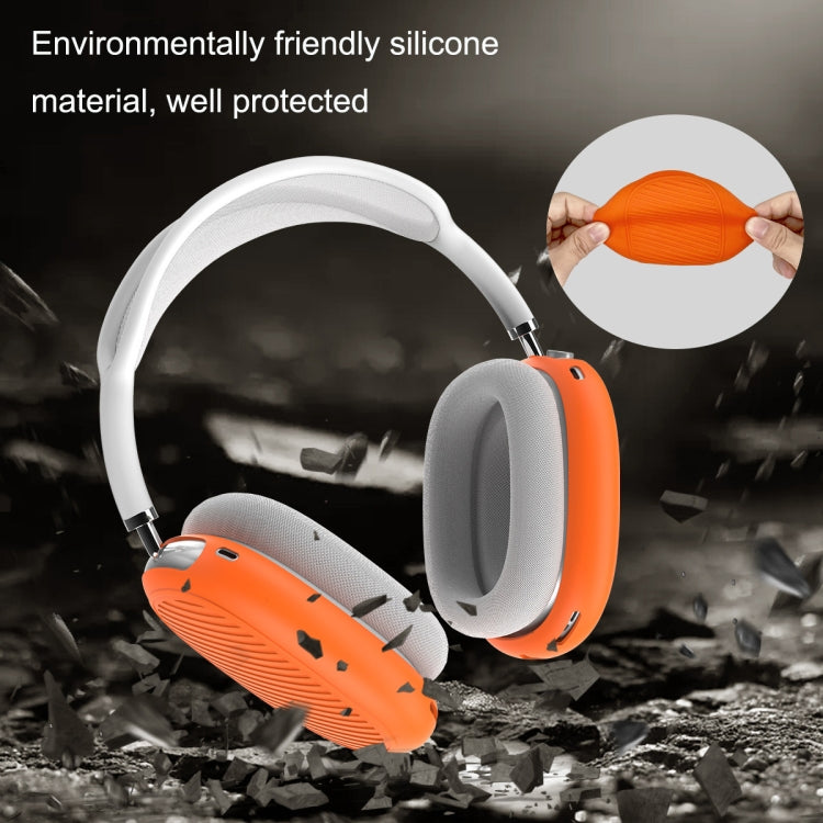 T2 For Apple AirPods Max 1pair Bluetooth Headset Anti-Fall Silicone Protective Case(Orange)
