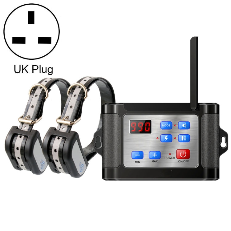 Outdoor Wireless Electronic Pet Fence Night Reflective Collar, Specification: One for Two(UK Plug)
