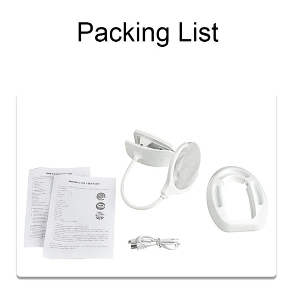 TS-9006 2.25X/5X USB Rechargeable Two-gears Brightness LED Light Desk Magnifier