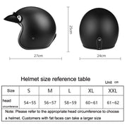 BYB 701 All Seasons Retro Motorcycle Helmet, Size: M(Bright Black)
