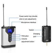 Q6 1 Drag 1 Wireless Lavalier Head Wear With Stand USB Computer Recording Microphone Live Phone SLR Lavalier Microphone