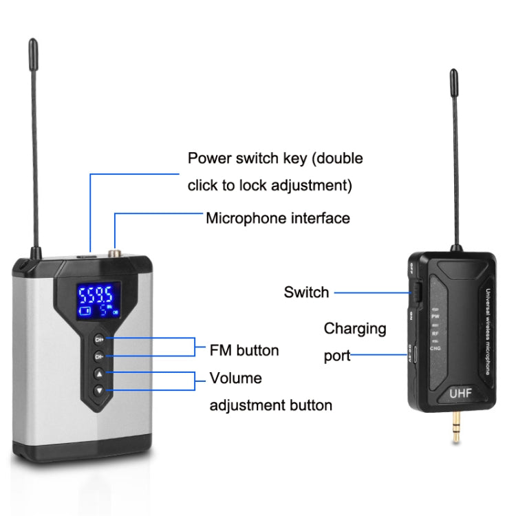 Q6 1 Drag 1 Wireless Lavalier Head Wear With Stand USB Computer Recording Microphone Live Phone SLR Lavalier Microphone