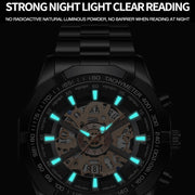 BINBOND S033 Hollowed Mechanical 30m Water-resistant Luminous Quartz Watch, Color: Blue Steel-Blue