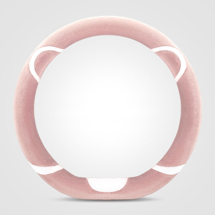 Car Steering Wheel Cartoon Short Fluff Handle Cover, Size: 38cm(Pink D Shape)