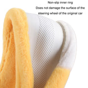 Car Steering Wheel Cartoon Short Fluff Handle Cover, Size: 38cm(Black D Shape)