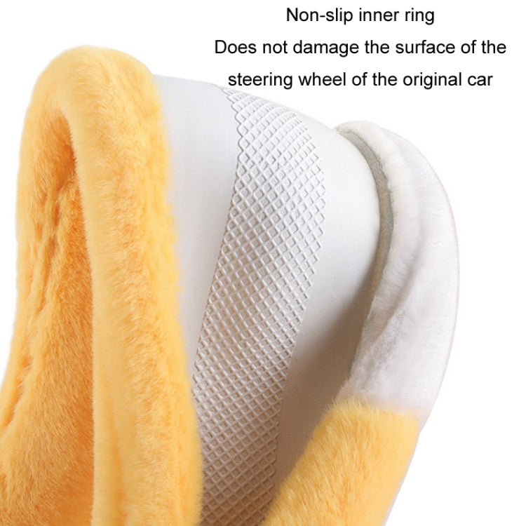 Car Steering Wheel Cartoon Short Fluff Handle Cover, Size: 38cm(Black D Shape)