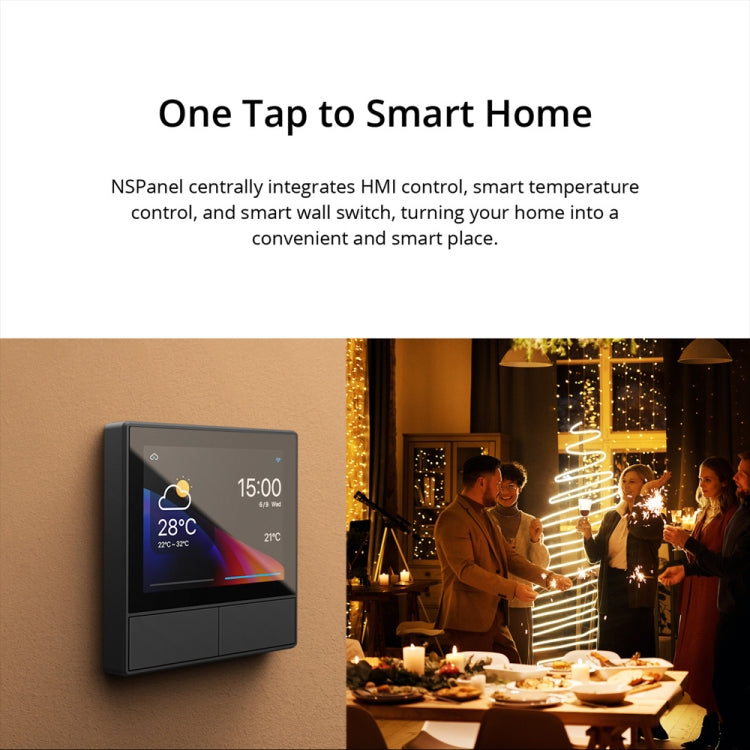 Sonoff NSPanel WiFi Smart Scene Switch Thermostat Temperature All-in-One Control Touch Screen, US Plug(Black)
