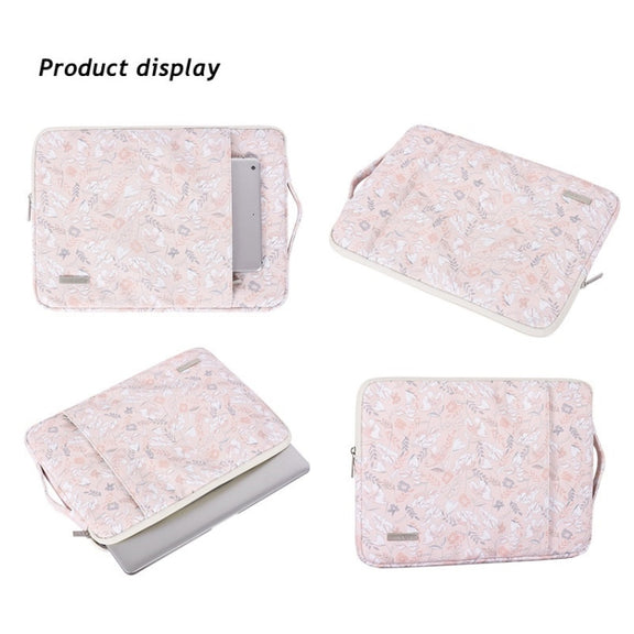 G4-89  PU Laptop Case Tablet Sleeve Bag with Telescoping Handle, Size: 12 Inch(Light Pink)