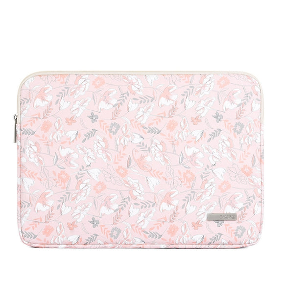 G4-01  12 Inch Laptop Liner Bag PU Leather Printing Water-resistant Protective Cover(Light Pink)