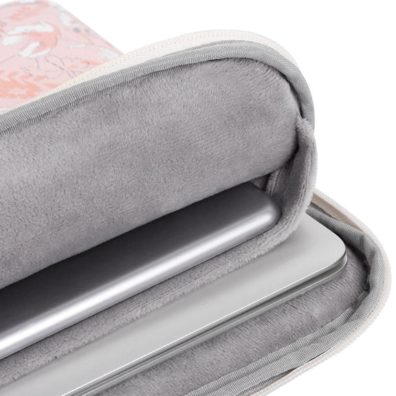 G4-01  12 Inch Laptop Liner Bag PU Leather Printing Water-resistant Protective Cover(Light Pink)