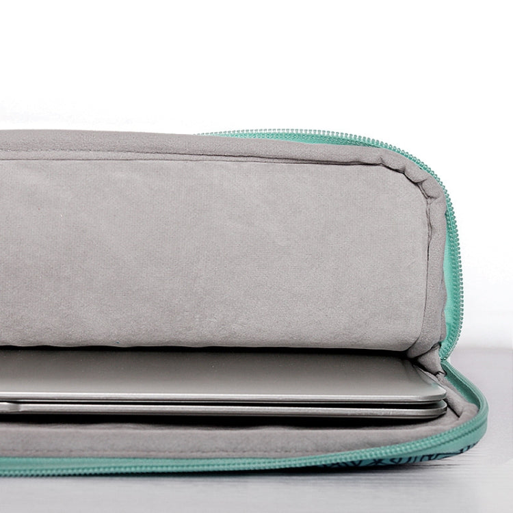 H3-04  12 Inch PU Leather Printing Laptop Liner Bag Tablet Sleeve Bag(Green Wave)