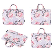 H40-B01 White Rose Pattern Laptop Case Bag Computer Liner Bag With Handle, Size: 13 Inch(Grey)