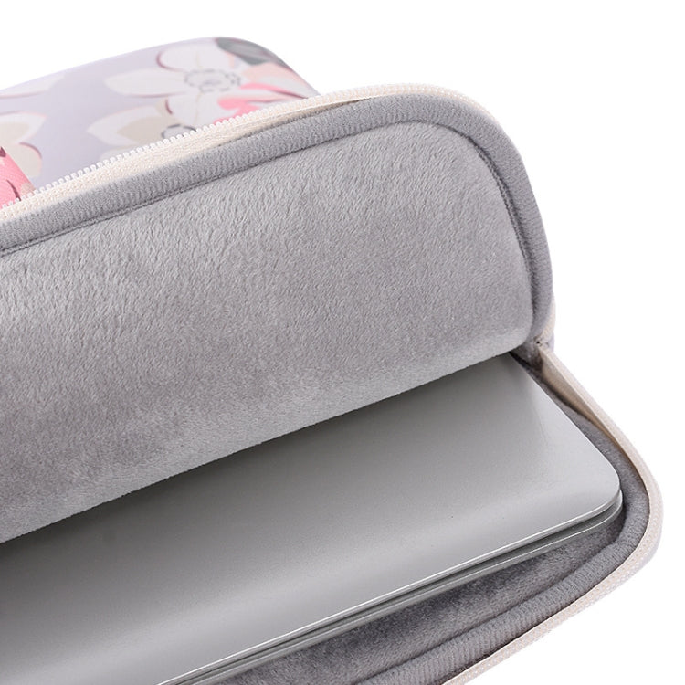 H40-B01 White Rose Pattern Laptop Case Bag Computer Liner Bag With Handle, Size: 13 Inch(Grey)