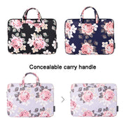 H40-B01 White Rose Pattern Laptop Case Bag Computer Liner Bag With Handle, Size: 14 Inch(Blue)