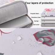 H40-B01 White Rose Pattern Laptop Case Bag Computer Liner Bag With Handle, Size: 14 Inch(Blue)