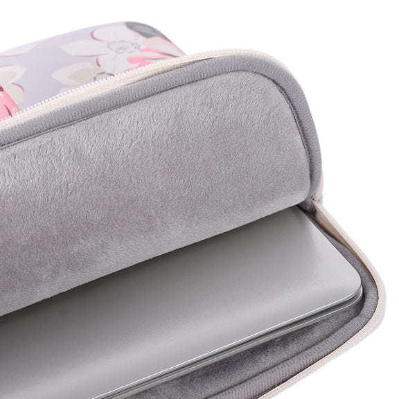 H40-B01 White Rose Pattern Laptop Case Bag Computer Liner Bag With Handle, Size: 15 Inch(Grey)