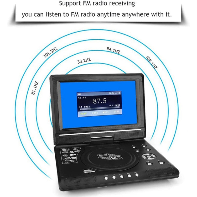 8.5 Inch LCD Screen Portable EVD Multimedia Player Play-watching Machine(EU Plug)