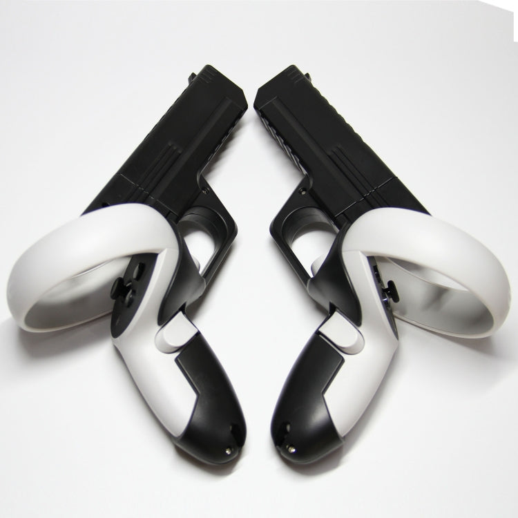 For Meta  Quest 2 VR Controller 1pair Sturdy Shooting Handle Holder(Black)