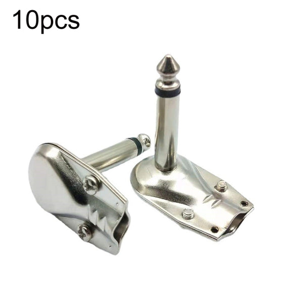 10pcs 6.35mm Right Angle Guitar Plug Audio Microphone Amplifier Connector, Specification: Mono