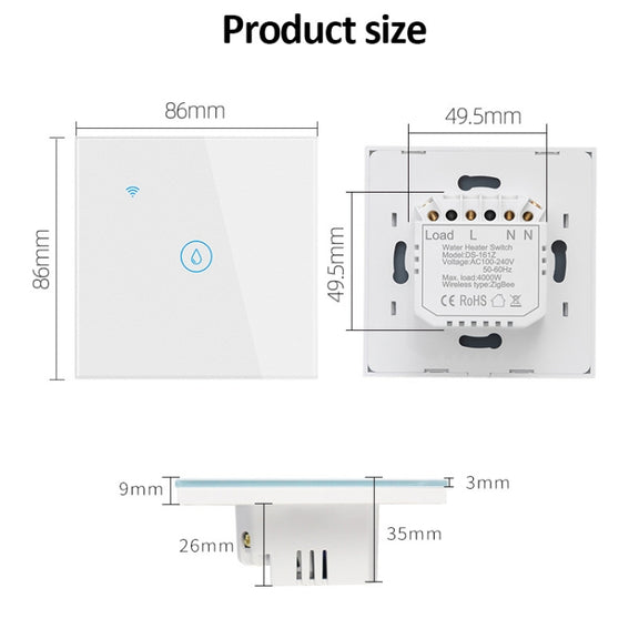 WIFI 20A Water Heater Switch White High Power Time Voice Control EU Plug
