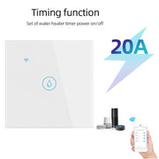WIFI 20A Water Heater Switch White High Power Time Voice Control EU Plug