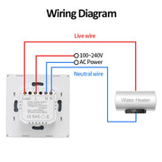WIFI 20A Water Heater Switch White High Power Time Voice Control EU Plug