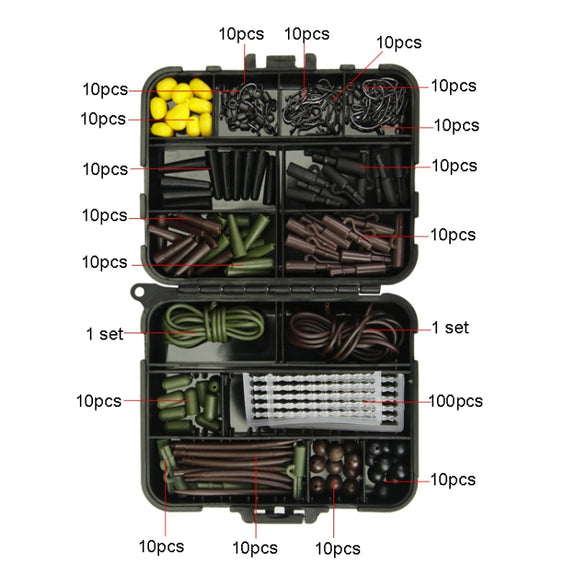 272pcs/set Fish Hook Swivel Fishing Accessories Set Fishing Gear