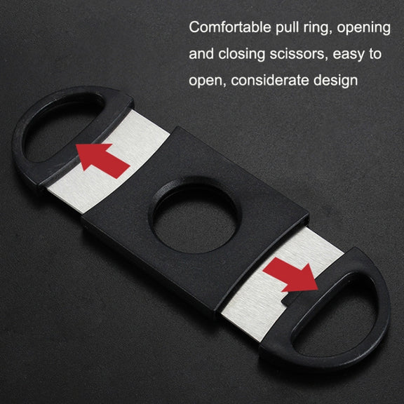 5pcs Mini Black Stainless Steel Double Edge Cigar Scissors Cigar Crushers