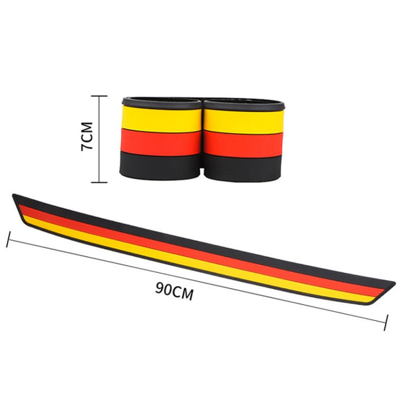 Car Trunk Anti-collision Strip Threshold Decoration Protection Sticker(Rhombus Black)