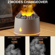 HS01 Simulation Flame Humidifier Home Aromatherapy Machine With Night Light(White)