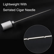 Lightweight With Serrated Cigar Needle Dredger Drilled Smoke Vent(Black)