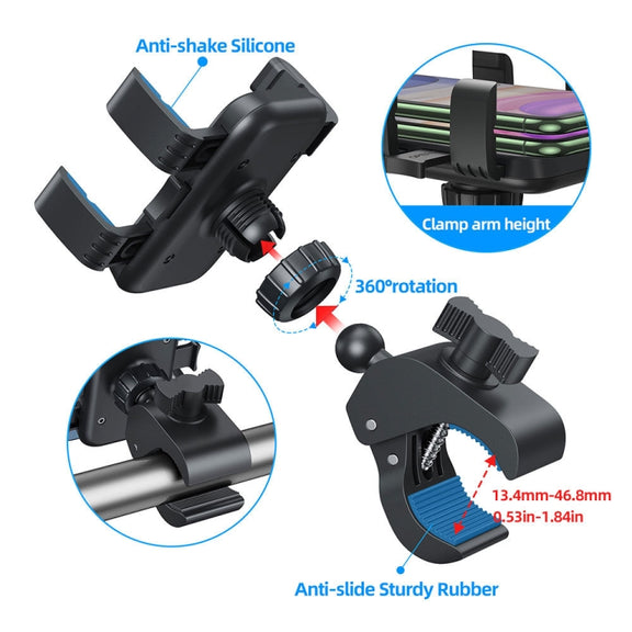 Outdoor Cycling Simple Installation Mobile Phone Holder(Black)